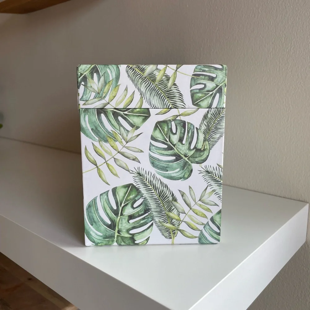 Tropical Leaf Print Storage Box